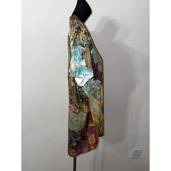 Appropriate Behavior Top Women Large 12/14 Paisley Short Sleeve Blouse Boho - Picture 4 of 7